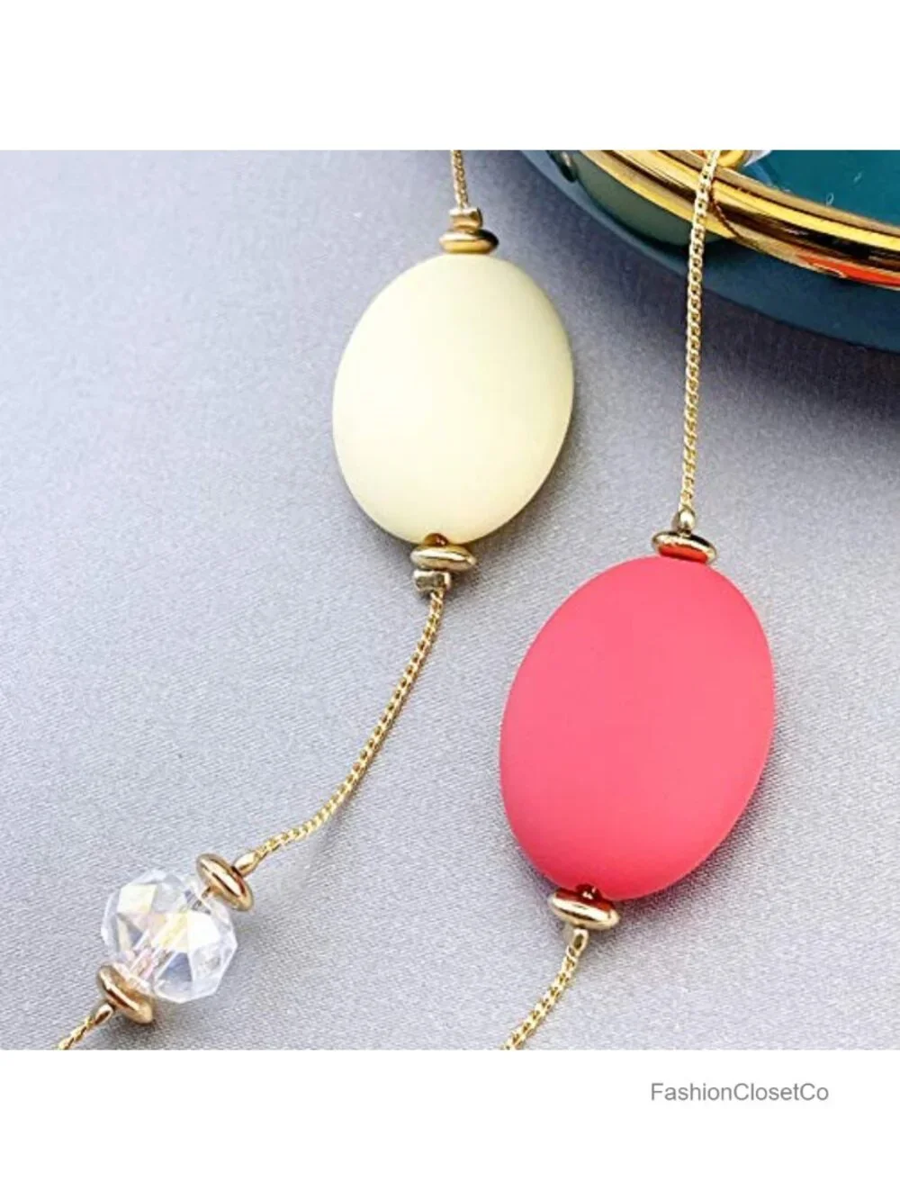 2-Layer Long Strand Necklace with Earrings Set, Adjustable, Gift